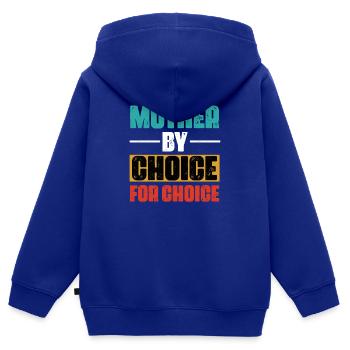 Mère pour le choix par choix - Sweat Premium à capuche zippé enfant bio - bleu roi - Dos - AI Model Kid Male (0cm)
