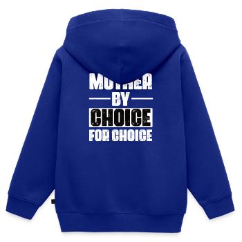 Mère pour le choix par choix - Sweat Premium à capuche zippé enfant bio - bleu roi - Dos - AI Model Kid Male (0cm)