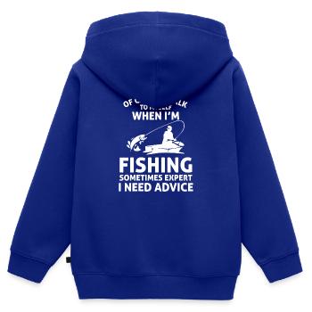 Therapie Angeln See Karpfen Angler Fischer Köder - Kinder Premium Organic Zip Hoodie - Royalblau - Hinten - AI Model Kid Male (0cm)