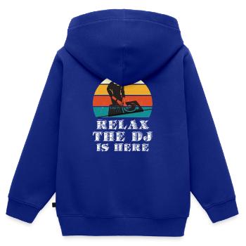 DJ PERFORMANCE Disc Jockey Techno Party Deejay Club - Sweat Premium à capuche zippé enfant bio - bleu roi - Dos - AI Model Kid Male (0cm)