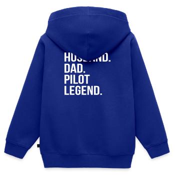 Pilot Flugzeug Segelflugzeug Flugsport Papa Vater - Kinder Premium Organic Zip Hoodie - Royalblau - Hinten - AI Model Kid Male (0cm)