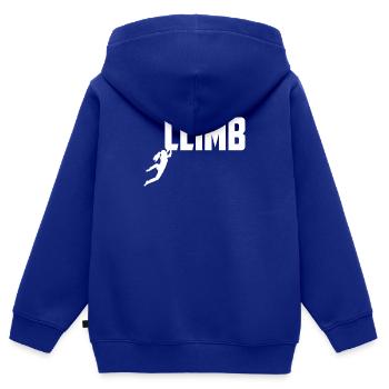 Klettersport Klettern Solo Climbing Frauen - Kinder Premium Organic Zip Hoodie - Royalblau - Hinten - AI Model Kid Male (0cm)