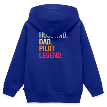 Pilot Flugzeug Segelflugzeug Flugsport Papa Vater - Kinder Premium Organic Zip Hoodie - Royalblau - Hinten - AI Model Kid Male (0cm)