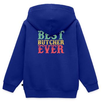 Fleischer Metzger Beruf Lustiger Spruch Geschenk - Kinder Premium Organic Zip Hoodie - Royalblau - Hinten - AI Model Kid Male (0cm)
