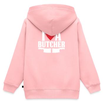 Fleischer Metzger Beruf Lustiger Spruch Geschenk - Kinder Premium Organic Zip Hoodie - Rosa - Hinten - AI Model Kid Female (0cm)