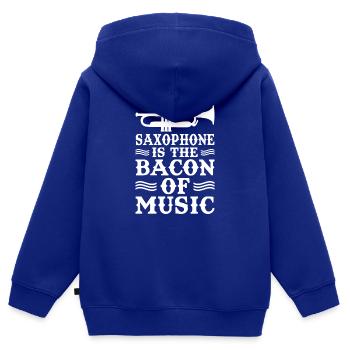 Saxophone Saxophone Saxophone Saxophone Musique Saxophone Joueur - Sweat Premium à capuche zippé enfant bio - bleu roi - Dos - AI Model Kid Male (0cm)