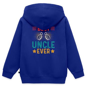 Meilleur oncle Bad Influence Cadeau de famille - Sweat Premium à capuche zippé enfant bio - bleu roi - Dos - AI Model Kid Male (0cm)