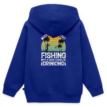 Therapie Angeln See Karpfen Angler Fischer Köder - Kinder Premium Organic Zip Hoodie - Royalblau - Hinten - AI Model Kid Male (0cm)