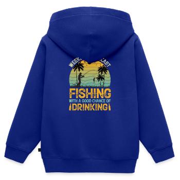 Therapie Angeln See Karpfen Angler Fischer Köder - Kinder Premium Organic Zip Hoodie - Royalblau - Hinten - AI Model Kid Male (0cm)