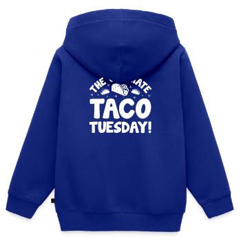 Mexikanische Tacos Lebensmittel Lifestyle Dienstag - Kinder Premium Organic Zip Hoodie - Royalblau - Hinten - AI Model Kid Male (0cm)