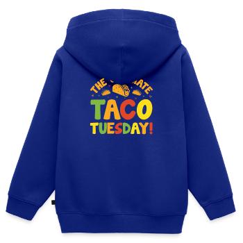 Mexikanische Tacos Lebensmittel Lifestyle Dienstag - Kinder Premium Organic Zip Hoodie - Royalblau - Hinten - AI Model Kid Male (0cm)