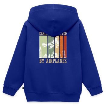 Pilot Flugzeug fliegen Flugsport Geschenkidee - Kinder Premium Organic Zip Hoodie - Royalblau - Hinten - AI Model Kid Male (0cm)