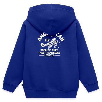 Pilot Flugzeug fliegen Flugsport Geschenkidee - Kinder Premium Organic Zip Hoodie - Royalblau - Hinten - AI Model Kid Male (0cm)