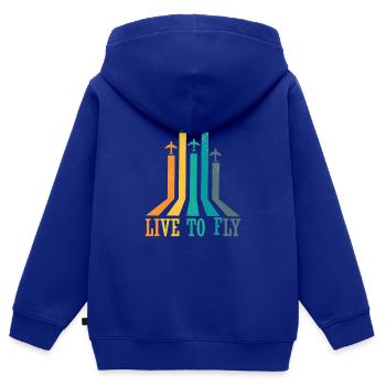 Pilot Flugzeug fliegen Flugsport Geschenkidee - Kinder Premium Organic Zip Hoodie - Royalblau - Hinten - AI Model Kid Male (0cm)