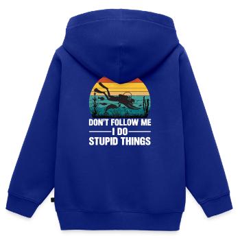 Diving Retro Diving Device Marine World Divers Diving - Kids Premium Organic Zip-up Hoodie - royal blue - Back - AI Model Kid Male (0cm)