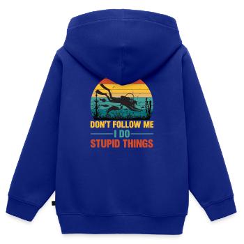 Diving Retro Diving Device Marine World Divers Diving - Kids Premium Organic Zip-up Hoodie - royal blue - Back - AI Model Kid Male (0cm)