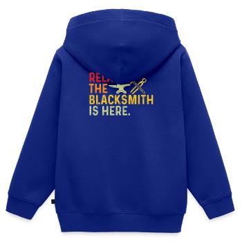 Blacksmith Shirt Metalworker Anvil Cutler - Kids Premium Organic Zip-up Hoodie - royal blue - Back - AI Model Kid Male (0cm)