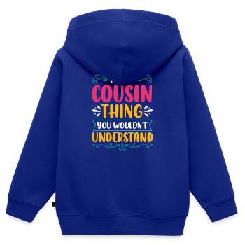 Cousine Cousin cousins beste Freunde - Kinder Premium Organic Zip Hoodie - Royalblau - Hinten - AI Model Kid Male (0cm)
