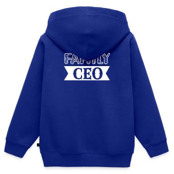 Familienoberhaupt Papa Opa Mama Oma - Kinder Premium Organic Zip Hoodie - Royalblau - Hinten - AI Model Kid Male (0cm)