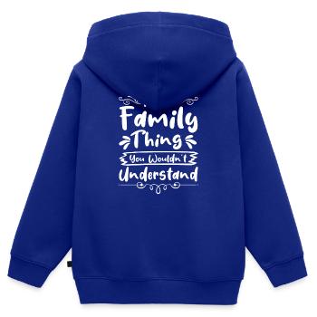 Familienoberhaupt Papa Opa Mama Oma - Kinder Premium Organic Zip Hoodie - Royalblau - Hinten - AI Model Kid Male (0cm)