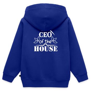 Familienoberhaupt Papa Opa Mama Oma - Kinder Premium Organic Zip Hoodie - Royalblau - Hinten - AI Model Kid Male (0cm)