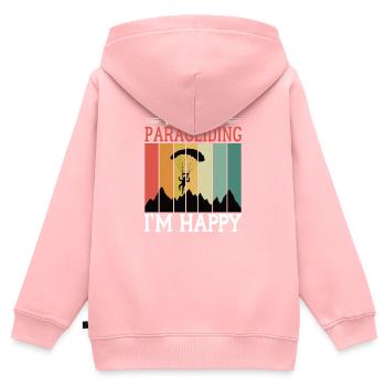 Paragliding Gleitschirmflieger Fallschirm Para - Kinder Premium Organic Zip Hoodie - Rosa - Hinten - AI Model Kid Female (0cm)