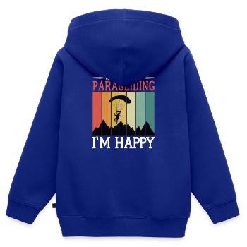 Paragliding Gleitschirmflieger Fallschirm Para - Kinder Premium Organic Zip Hoodie - Royalblau - Hinten - AI Model Kid Male (0cm)