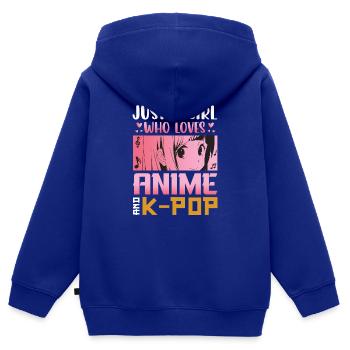 K-Pop Korea Pop Popmusik Südkorea koreanisch Musik - Kinder Premium Organic Zip Hoodie - Royalblau - Hinten - AI Model Kid Male (0cm)