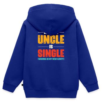 Meilleur oncle Bad Influence Cadeau de famille - Sweat Premium à capuche zippé enfant bio - bleu roi - Dos - AI Model Kid Male (0cm)