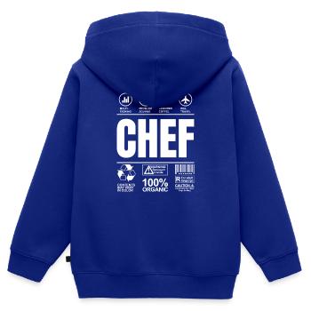 Chef Beanie Chef Cuisine Cinq Étoiles Or 5 - Sweat Premium à capuche zippé enfant bio - bleu roi - Dos - AI Model Kid Male (0cm)