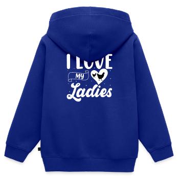 Witziger Spruch Hühnerbesitzer Hühnerzüchter - Kinder Premium Organic Zip Hoodie - Royalblau - Hinten - AI Model Kid Male (0cm)