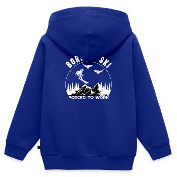 Skieurs Montagnes Descente Ski Sport Skis Ski Ski - Sweat Premium à capuche zippé enfant bio - bleu roi - Dos - AI Model Kid Male (0cm)