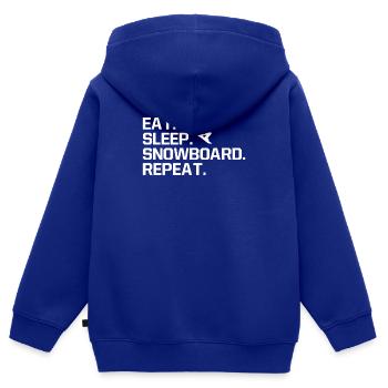 Snowboard Winter Skihütte Sport Schnee Snowboarder - Kinder Premium Organic Zip Hoodie - Royalblau - Hinten - AI Model Kid Male (0cm)