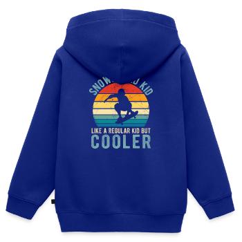 Snowboard Winter Skihütte Kind Schnee Snowboarder - Kinder Premium Organic Zip Hoodie - Royalblau - Hinten - AI Model Kid Male (0cm)