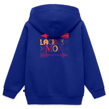 Lacrosse Mom grande Lacrosse Mama - Sweat Premium à capuche zippé enfant bio - bleu roi - Dos - AI Model Kid Male (0cm)