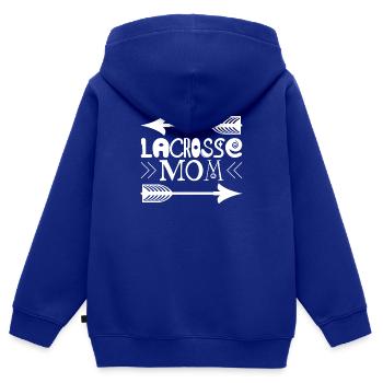 Lacrosse Mom grande Lacrosse Mama - Sweat Premium à capuche zippé enfant bio - bleu roi - Dos - AI Model Kid Male (0cm)