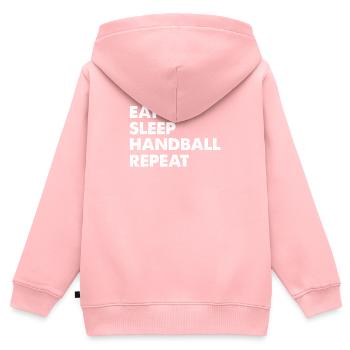 Handball Dreher Joueur de handball Club de handball - Sweat Premium à capuche zippé enfant bio - rose - Dos - AI Model Kid Female (0cm)