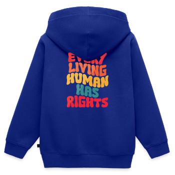 Menschenrechte Politik Freiheit Demonstrieren - Kinder Premium Organic Zip Hoodie - Royalblau - Hinten - AI Model Kid Male (0cm)