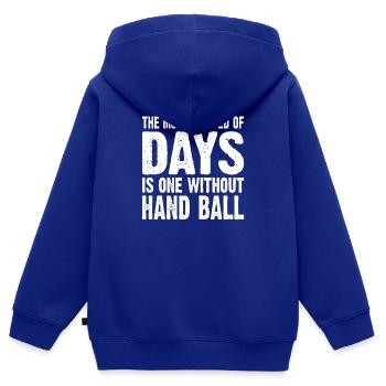 Handball Dreher Handballspieler Handballverein - Kinder Premium Organic Zip Hoodie - Royalblau - Hinten - AI Model Kid Male (0cm)