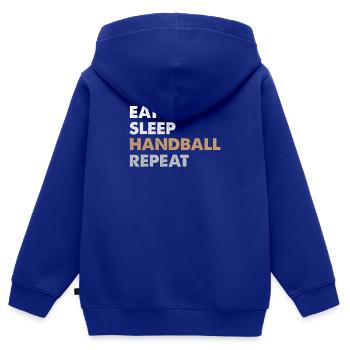 Handball Dreher Joueur de handball Club de handball - Sweat Premium à capuche zippé enfant bio - bleu roi - Dos - AI Model Kid Male (0cm)