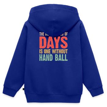 Handball Dreher Handballspieler Handballverein - Kinder Premium Organic Zip Hoodie - Royalblau - Hinten - AI Model Kid Male (0cm)