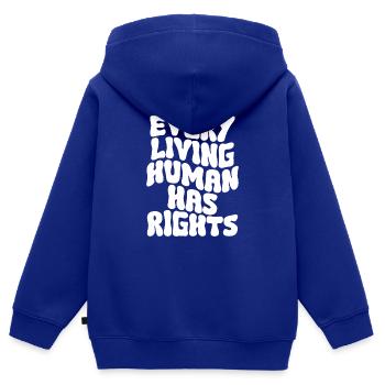 Menschenrechte Politik Freiheit Demonstrieren - Kinder Premium Organic Zip Hoodie - Royalblau - Hinten - AI Model Kid Male (0cm)
