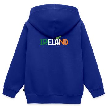 Irland Flagge Kleeblatt Vintage Irisch Wurzeln - Kinder Premium Organic Zip Hoodie - Royalblau - Hinten - AI Model Kid Male (0cm)