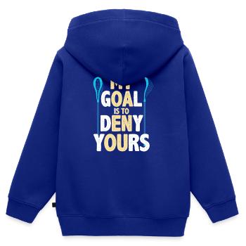 Lacrosse Spieler spielen Lacrosse Relax Lacrosse - Kinder Premium Organic Zip Hoodie - Royalblau - Hinten - AI Model Kid Male (0cm)