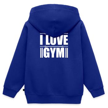 Fitness Muskel Kniebeugen Kreuzheben Athlet Sport - Kinder Premium Organic Zip Hoodie - Royalblau - Hinten - AI Model Kid Male (0cm)