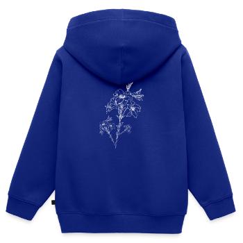Fleurs roses Roses fleurs tropicales - Sweat Premium à capuche zippé enfant bio - bleu roi - Dos - AI Model Kid Male (0cm)