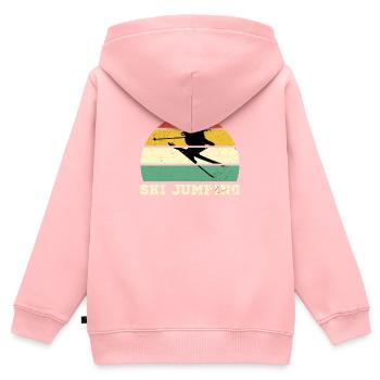 Skispringer Skispringen Wintersport Extremsport - Kinder Premium Organic Zip Hoodie - Rosa - Hinten - AI Model Kid Female (0cm)