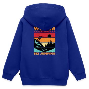 Skispringer Skispringen Wintersport Extremsport - Kinder Premium Organic Zip Hoodie - Royalblau - Hinten - AI Model Kid Male (0cm)