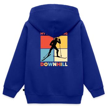 Skispringer Skispringen Wintersport Extremsport - Kinder Premium Organic Zip Hoodie - Royalblau - Hinten - AI Model Kid Male (0cm)