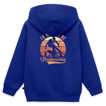 Snowboard Winter Skihütte Kind Schnee Snowboarder - Kinder Premium Organic Zip Hoodie - Royalblau - Hinten - AI Model Kid Male (0cm)